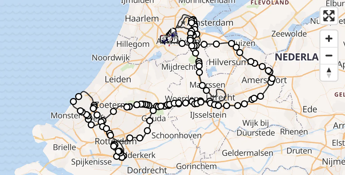 Vluchtroute Politiehelikopter Amsterdam Vliegveld Schiphol - Amsterdam Vliegveld Schiphol, 06 april 2026, 08:24