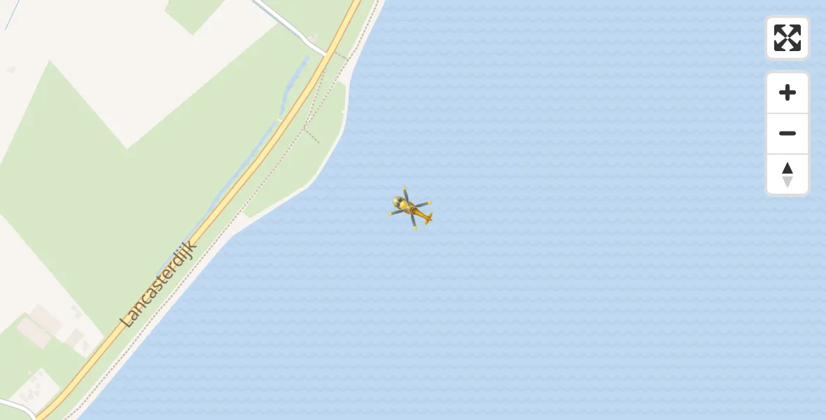 Vluchtroute Ambulancehelikopter van Oosterend naar Oosterend