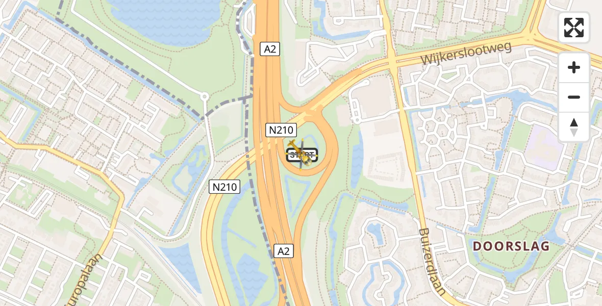 Vluchtroute Traumahelikopter van Nieuwegein naar Nieuwegein