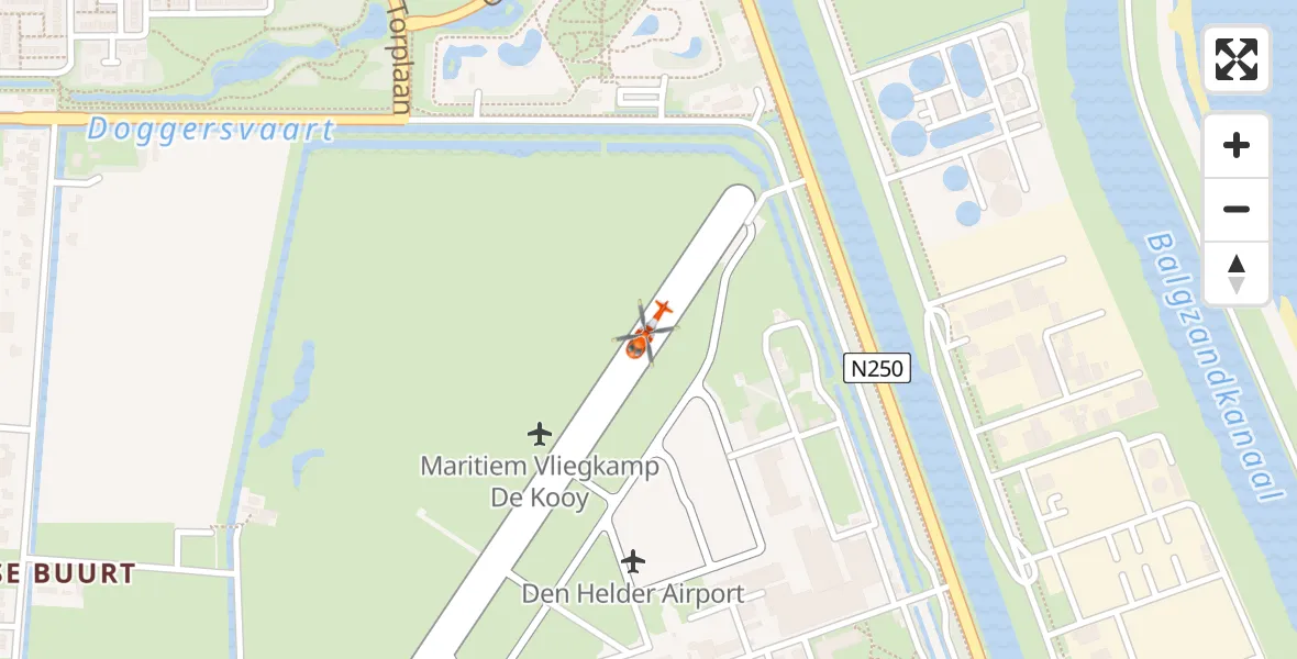 Vluchtroute Kustwachthelikopter van Militair vliegveld De Kooy / Den Helder Airport naar Militair vliegveld De Kooy / Den Helder Airport