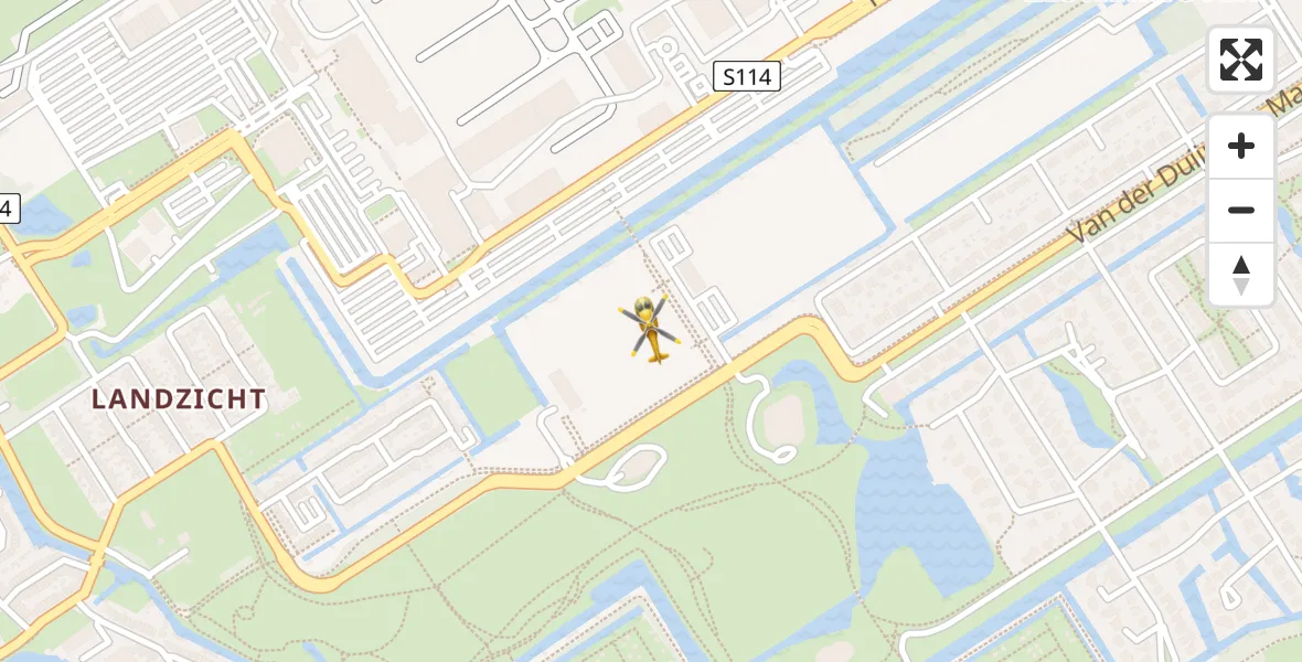 Vluchtroute Traumahelikopter van Rotterdam The Hague Airport naar Rotterdam The Hague Airport