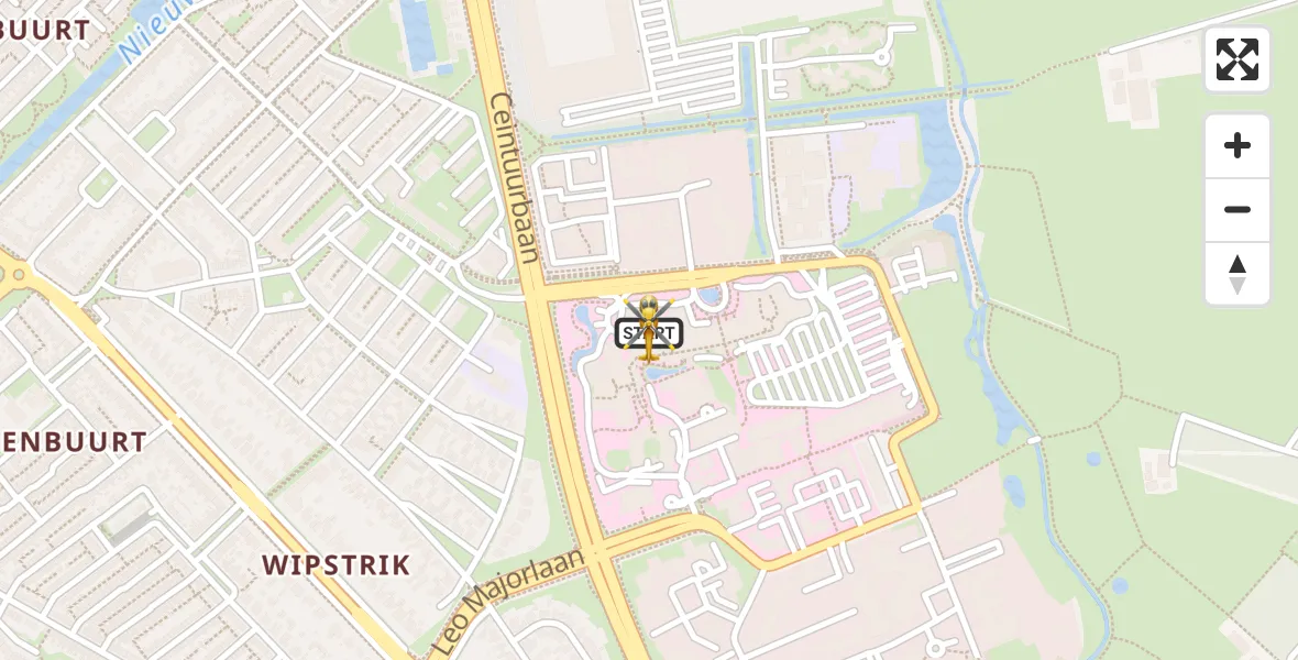 Vluchtroute Traumahelikopter van Isala Hospital Zwolle Heliport naar Isala Hospital Zwolle Heliport
