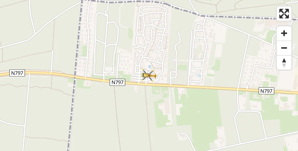 Vluchtroute Traumahelikopter van Garderen naar Garderen