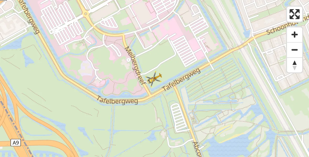 Vluchtroute Traumahelikopter van Amsterdam UMC Helipad naar Amsterdam UMC Helipad