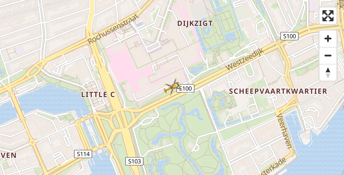 Vluchtroute Traumahelikopter van Erasmus MC naar Erasmus MC