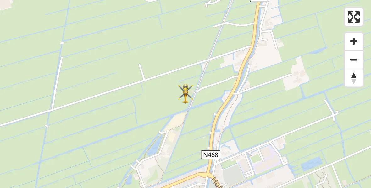 Vluchtroute Traumahelikopter van Maasland naar Maasland