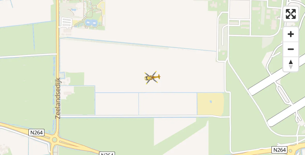 Vluchtroute Traumahelikopter van Vliegbasis Volkel naar Vliegbasis Volkel