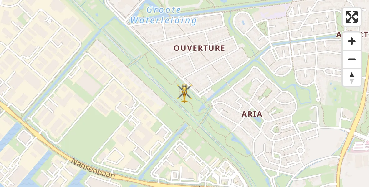 Vluchtroute Traumahelikopter van Goes naar Goes