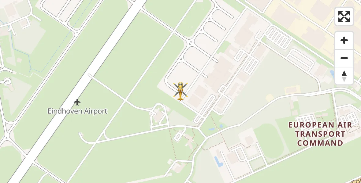 Vluchtroute Traumahelikopter van Eindhoven Airport naar Eindhoven Airport