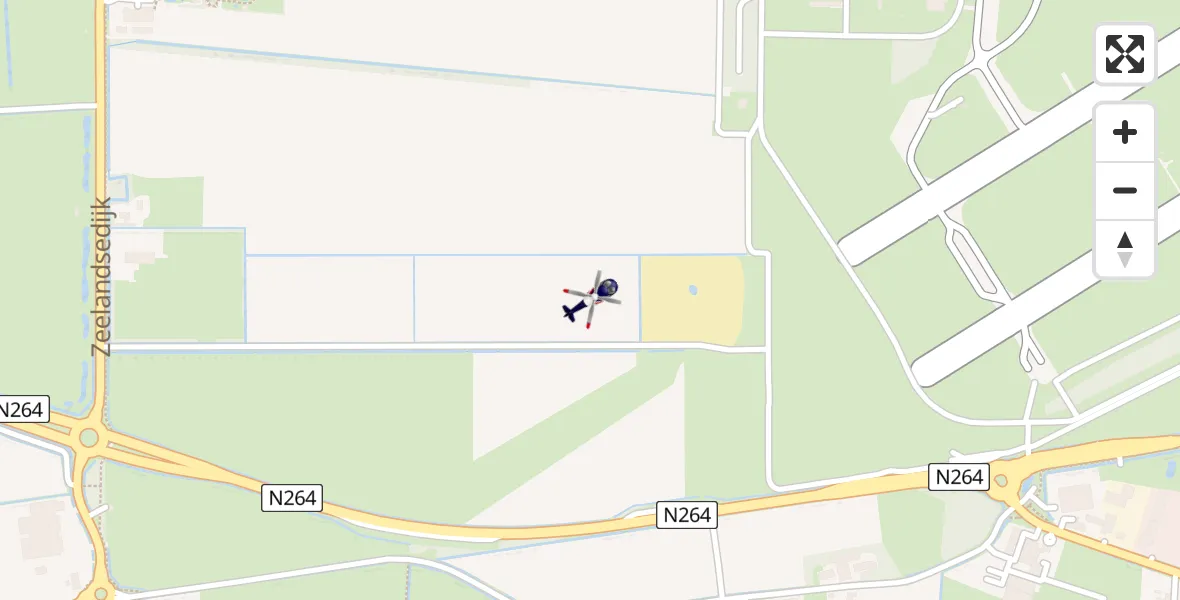 Vluchtroute Politiehelikopter van Vliegbasis Volkel naar Vliegbasis Volkel