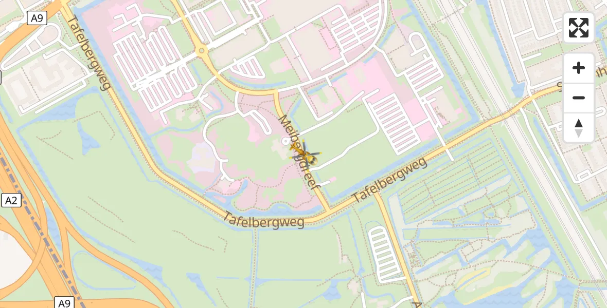 Vluchtroute Traumahelikopter van Academisch Medisch Centrum (AMC) naar Academisch Medisch Centrum (AMC)