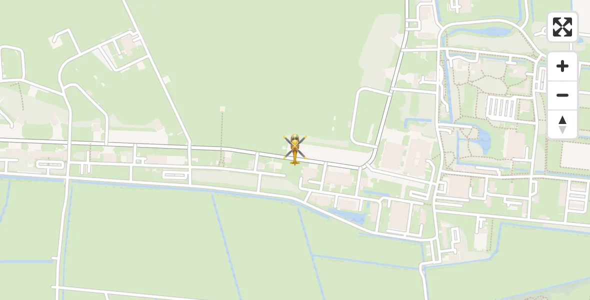 Vluchtroute Ambulancehelikopter van Vliegbasis Leeuwarden naar Vliegbasis Leeuwarden