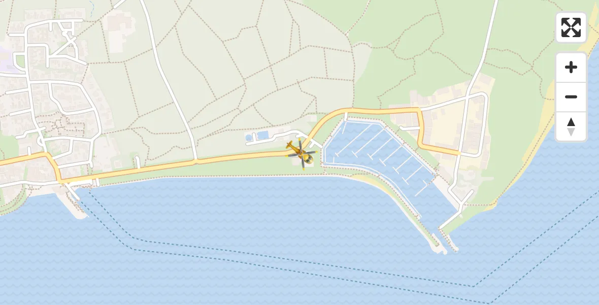 Vluchtroute Ambulancehelikopter van Vlieland Heliport naar Vlieland Heliport