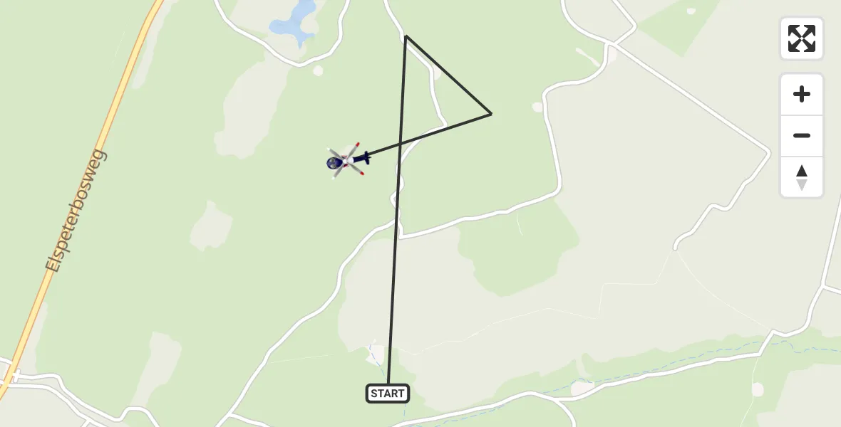 Vluchtroute Politiehelikopter van Vierhouten naar Vierhouten