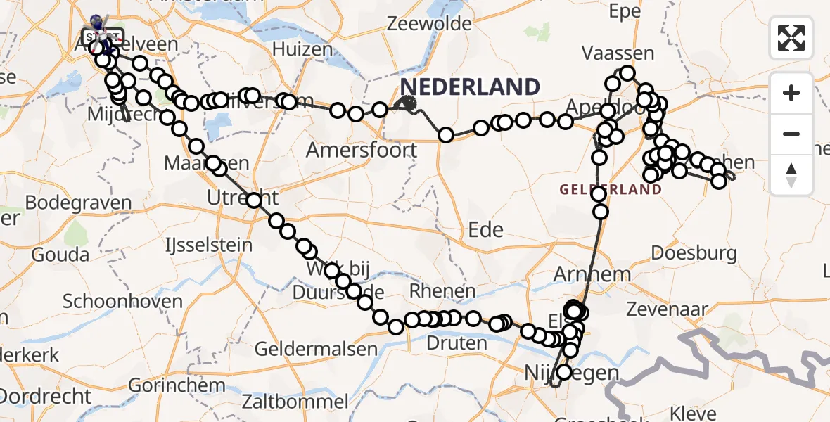 Vluchtroute Politiehelikopter Amsterdam Vliegveld Schiphol - Amsterdam Vliegveld Schiphol, 08 april 2026, 18:02