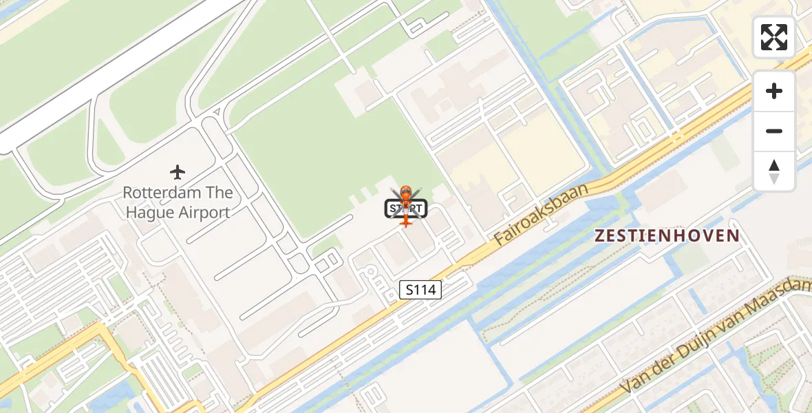 Vluchtroute Kustwachthelikopter van Rotterdam The Hague Airport naar Rotterdam The Hague Airport