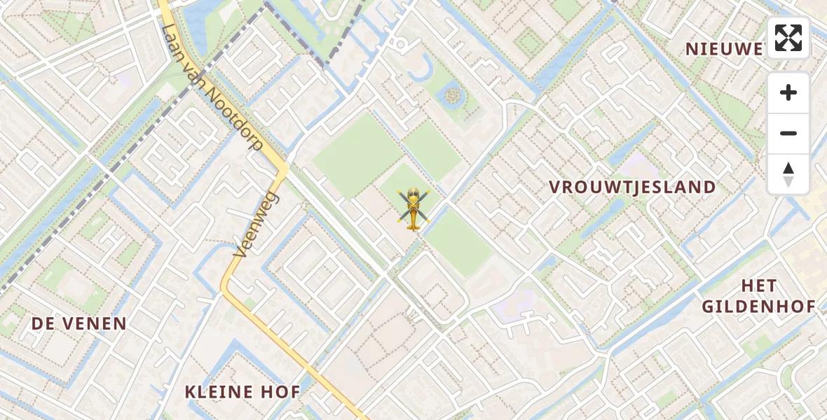 Vluchtroute Traumahelikopter van Nootdorp naar Nootdorp