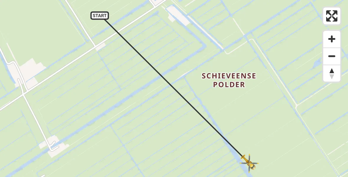 Vluchtroute Traumahelikopter van Rotterdam naar Rotterdam