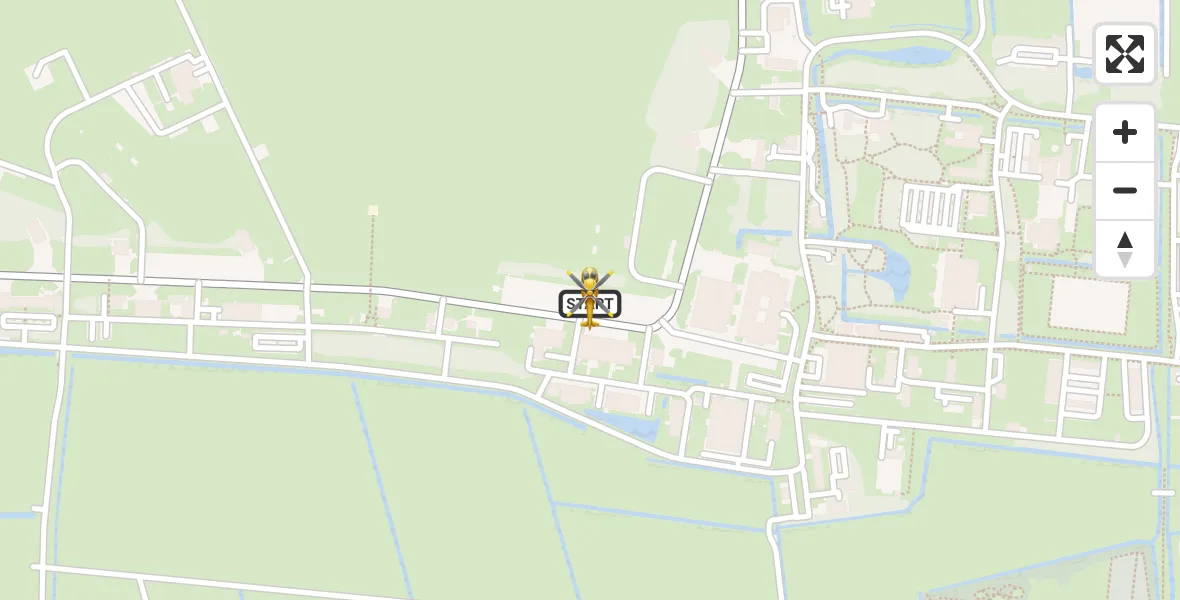 Vluchtroute Ambulancehelikopter van Vliegbasis Leeuwarden naar Vliegbasis Leeuwarden