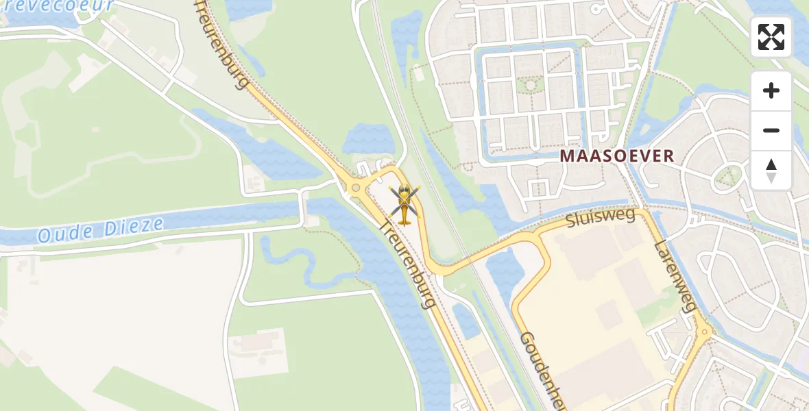 Vluchtroute Traumahelikopter van 's-Hertogenbosch naar 's-Hertogenbosch