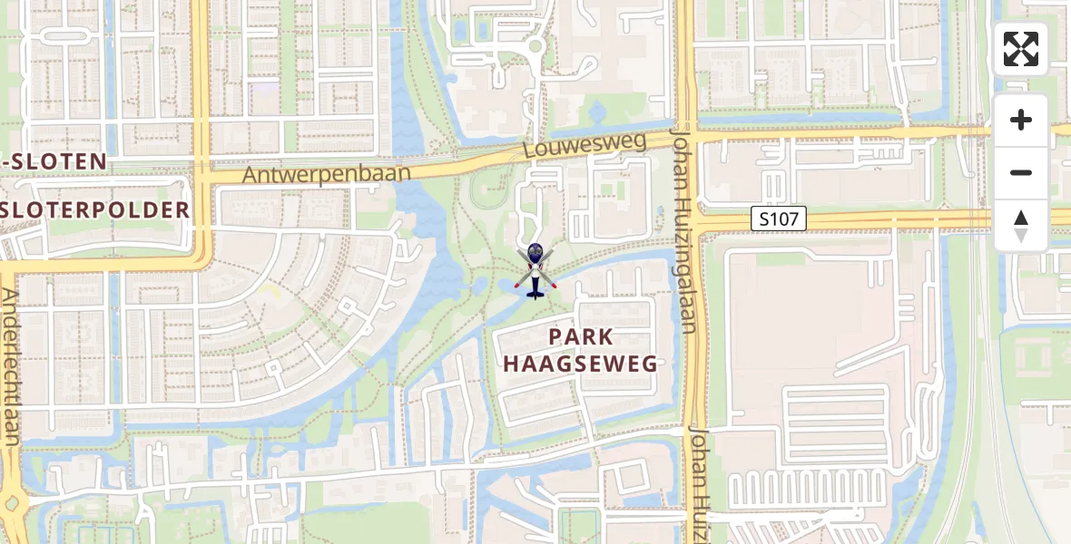 Vluchtroute Politiehelikopter van Amsterdam naar Amsterdam