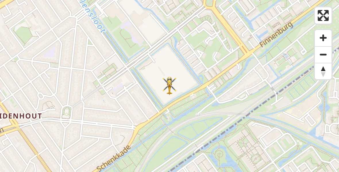 Vluchtroute Traumahelikopter van 's-Gravenhage naar 's-Gravenhage