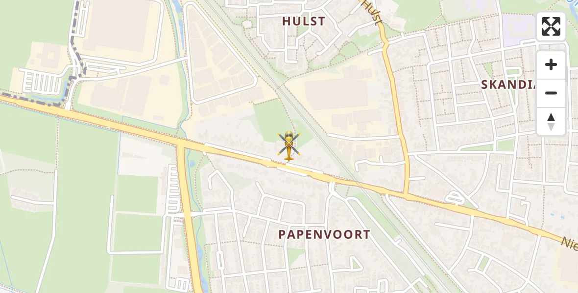 Vluchtroute Traumahelikopter van Geldrop naar Geldrop