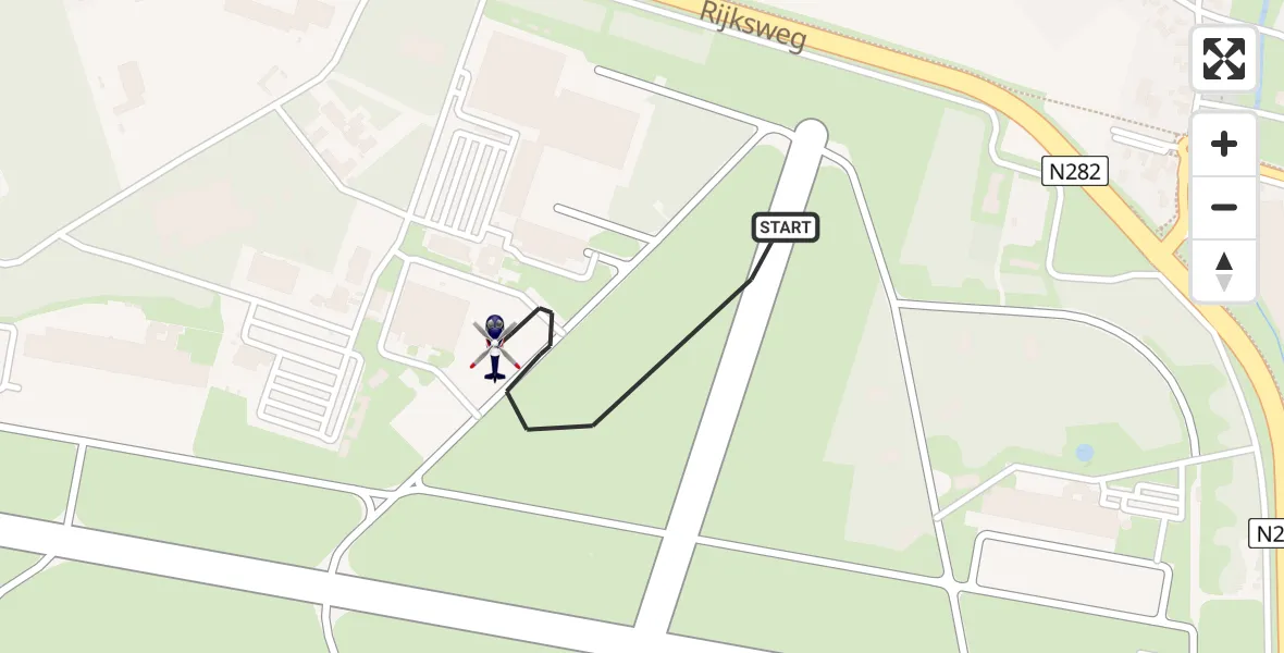 Vluchtroute Politiehelikopter van Vliegbasis Gilze Rijen naar Vliegbasis Gilze Rijen