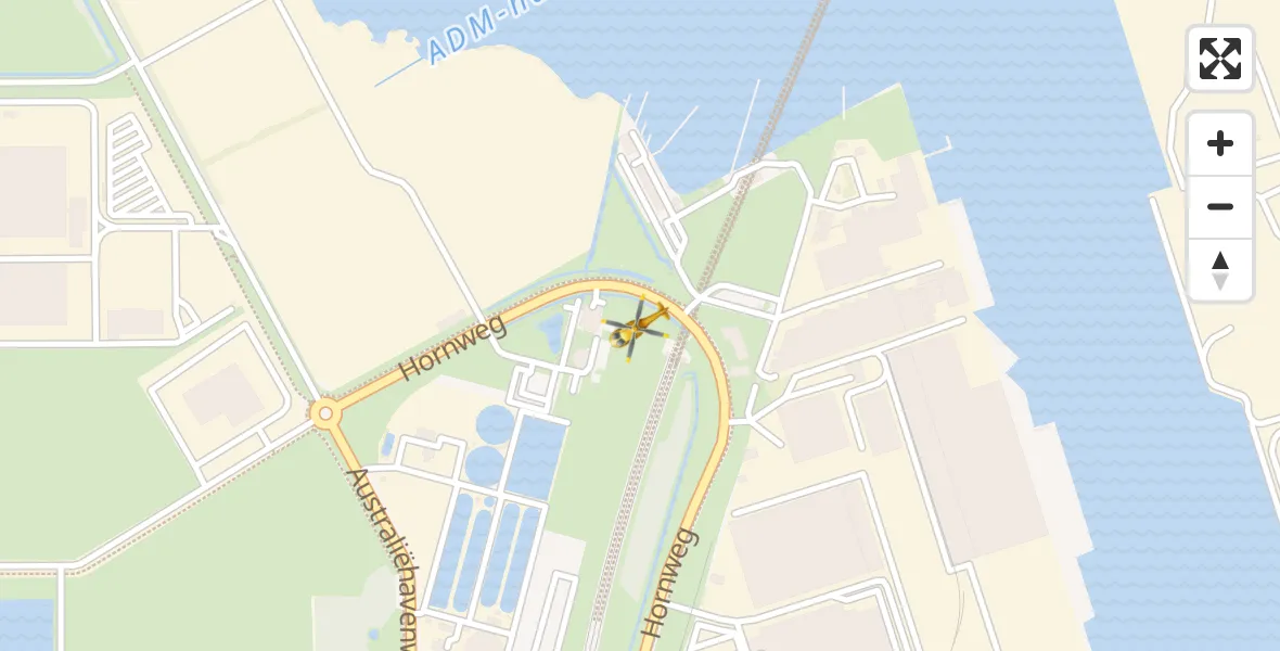 Vluchtroute Traumahelikopter van Amsterdam Heliport naar Amsterdam Heliport