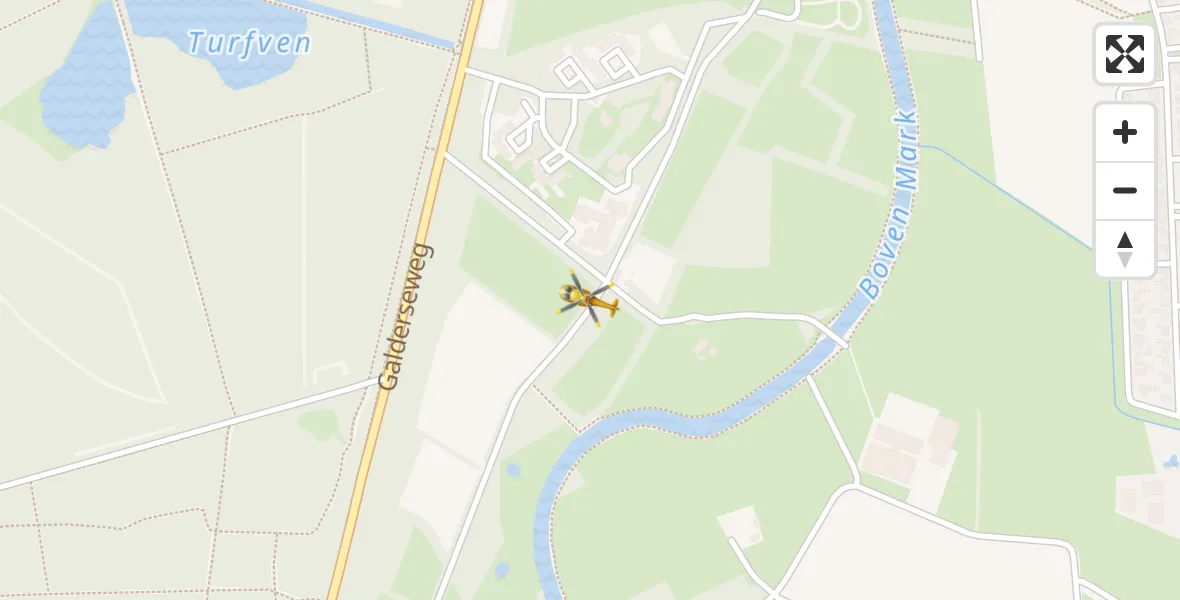 Vluchtroute Traumahelikopter van Breda naar Breda