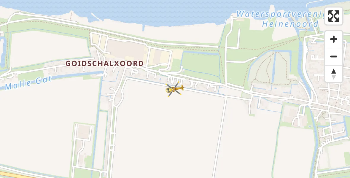 Vluchtroute Traumahelikopter van Heinenoord naar Heinenoord