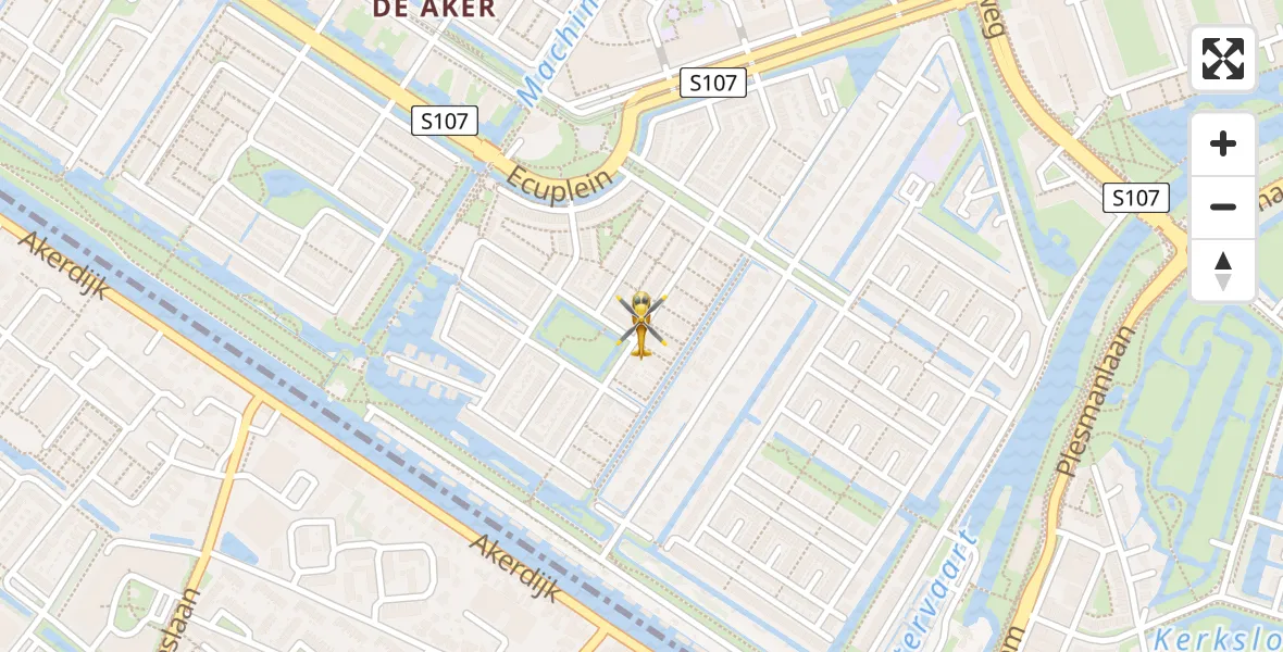 Vluchtroute Traumahelikopter van Amsterdam naar Amsterdam