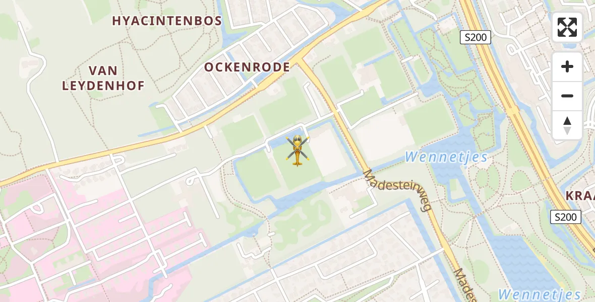 Vluchtroute Traumahelikopter van 's-Gravenhage naar 's-Gravenhage