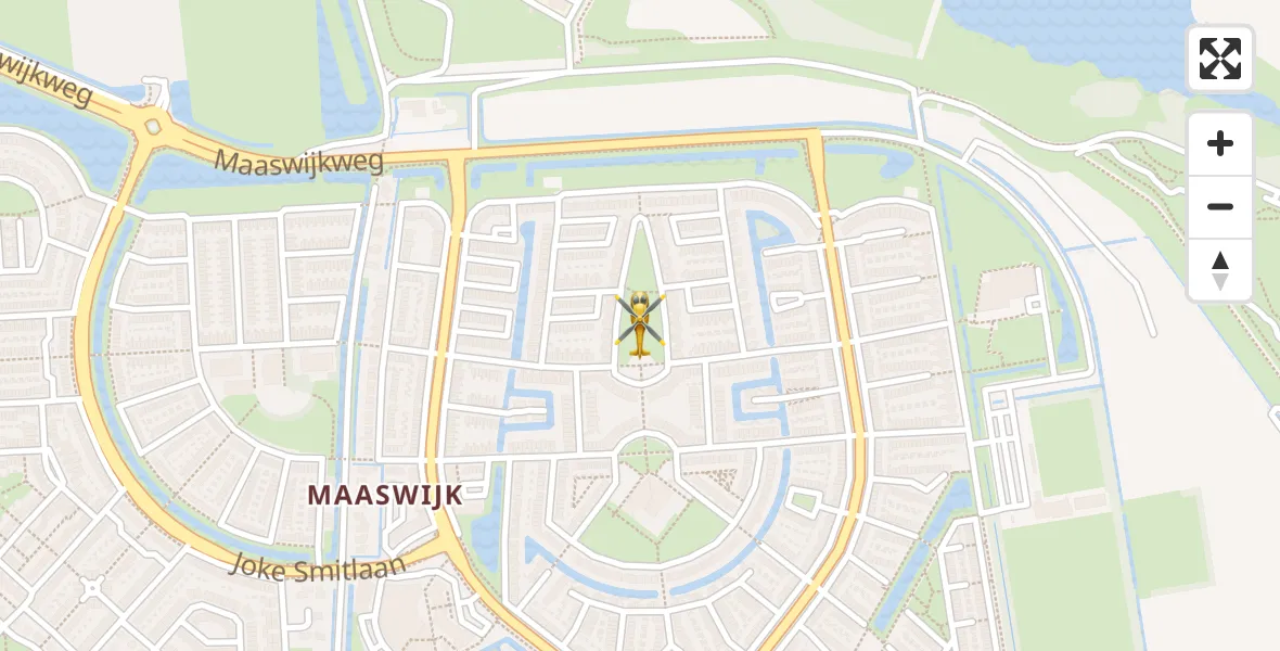 Vluchtroute Traumahelikopter van Spijkenisse naar Spijkenisse
