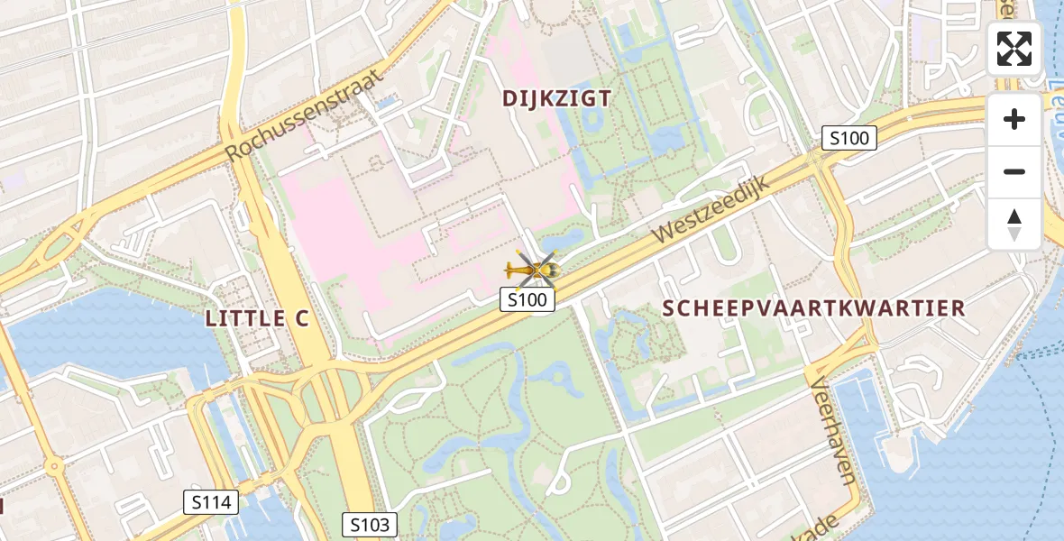 Vluchtroute Traumahelikopter van Erasmus MC naar Erasmus MC