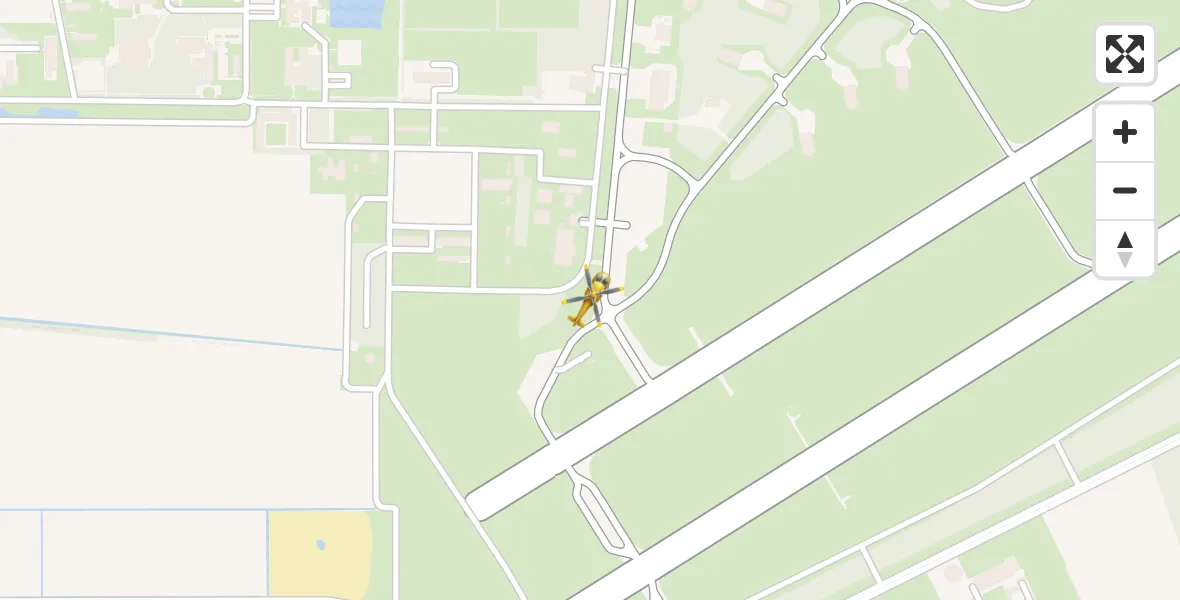 Vluchtroute Traumahelikopter van Vliegbasis Volkel naar Vliegbasis Volkel