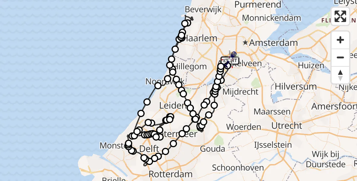 Vluchtroute Politiehelikopter Amsterdam Vliegveld Schiphol - Amsterdam Vliegveld Schiphol, 11 april 2026, 10:32