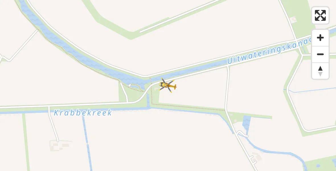 Vluchtroute Traumahelikopter van Aardenburg naar Aardenburg
