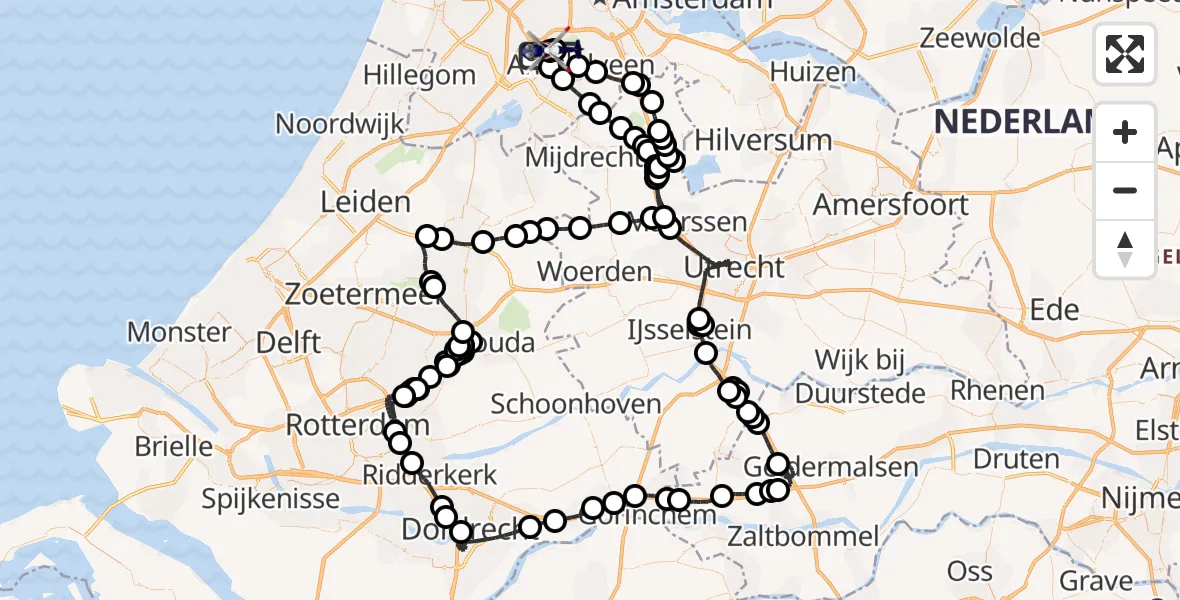 Vluchtroute Politiehelikopter Amsterdam Vliegveld Schiphol - Badhoevedorp, 11 april 2026, 13:28