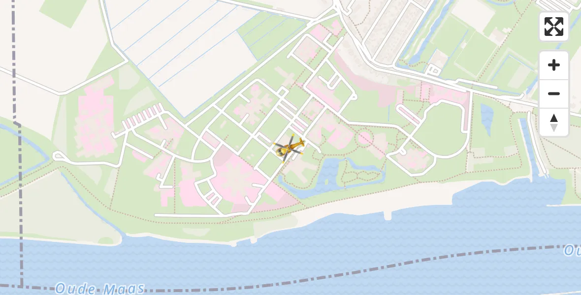 Vluchtroute Traumahelikopter van Poortugaal naar Poortugaal