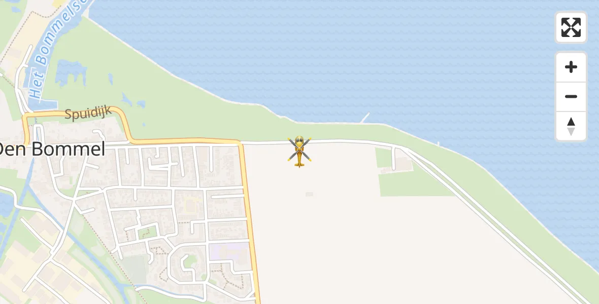 Vluchtroute Traumahelikopter van Den Bommel naar Den Bommel