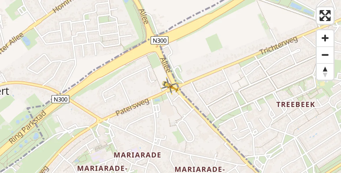 Vluchtroute Traumahelikopter van Hoensbroek naar Hoensbroek