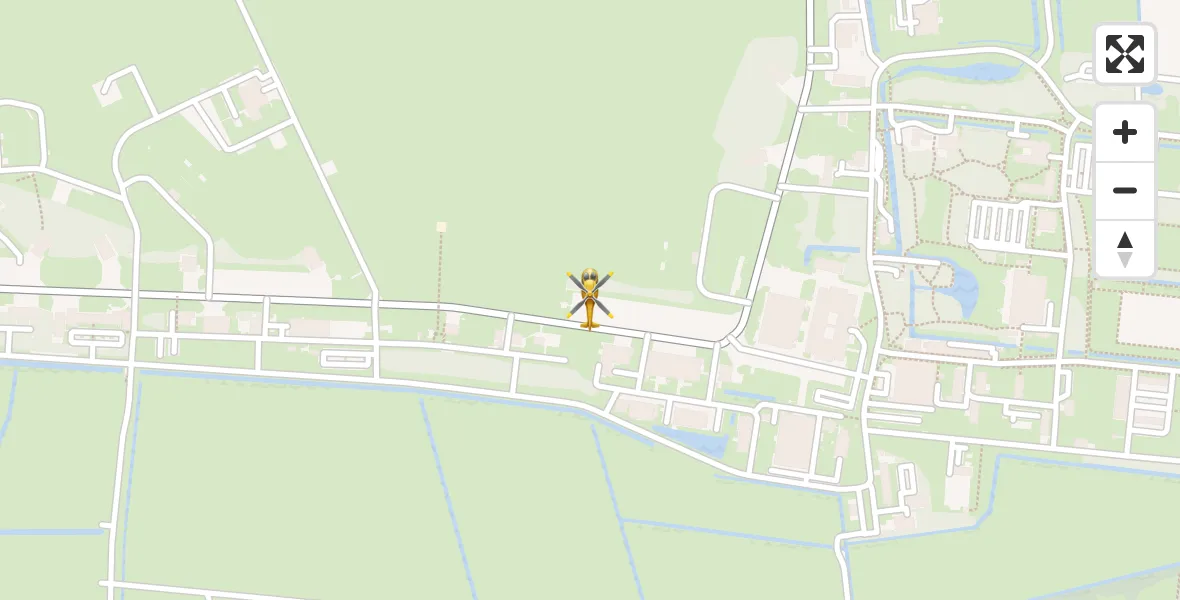 Vluchtroute Ambulancehelikopter van Vliegbasis Leeuwarden naar Vliegbasis Leeuwarden