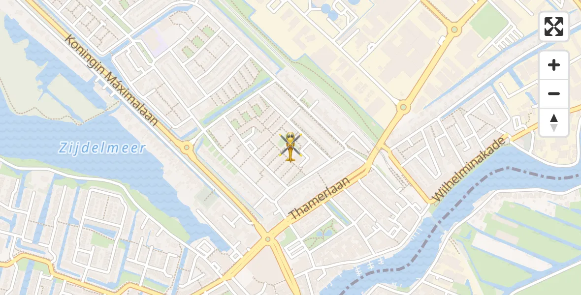 Vluchtroute Traumahelikopter van Uithoorn naar Uithoorn