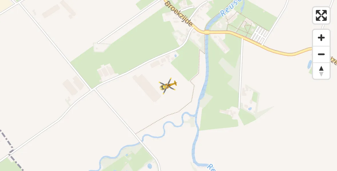 Vluchtroute Traumahelikopter van Moergestel naar Moergestel