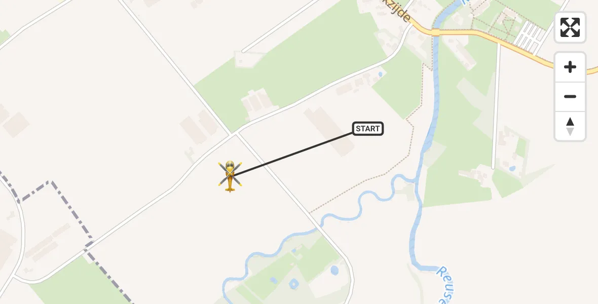 Vluchtroute Traumahelikopter van Moergestel naar Moergestel