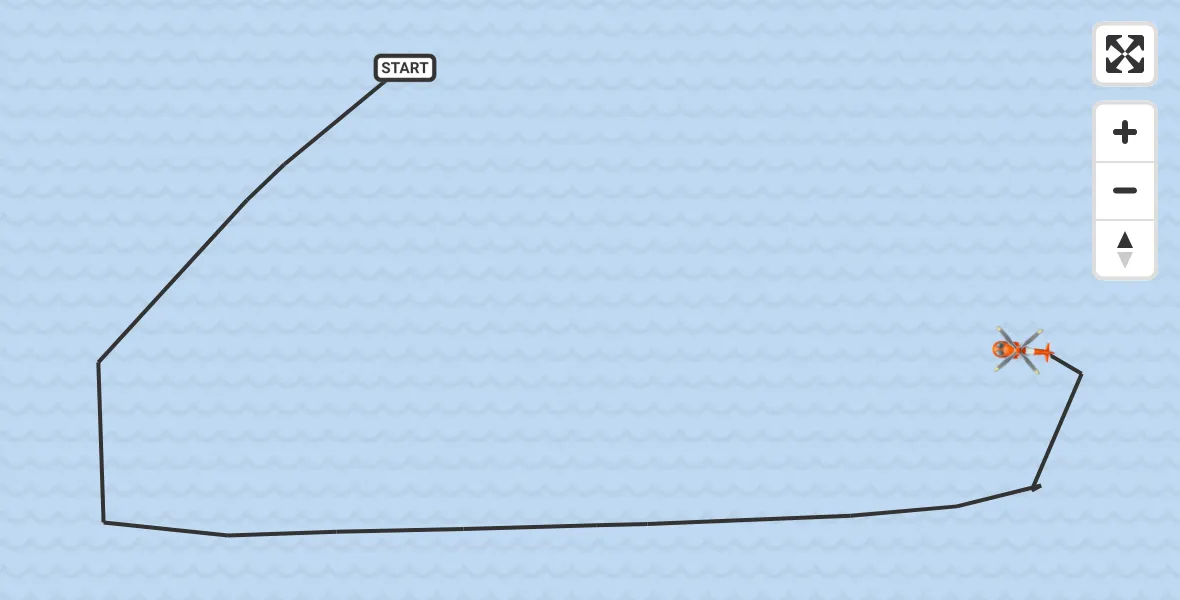Vluchtroute Kustwachthelikopter van Noordzee naar Noordzee