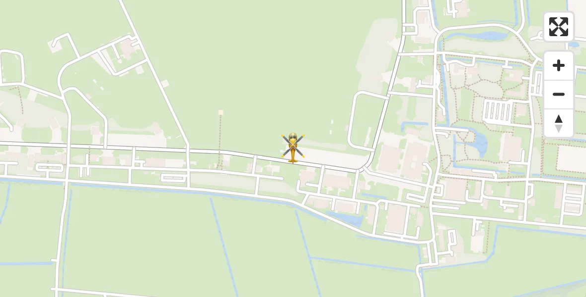 Vluchtroute Ambulancehelikopter van Vliegbasis Leeuwarden naar Vliegbasis Leeuwarden