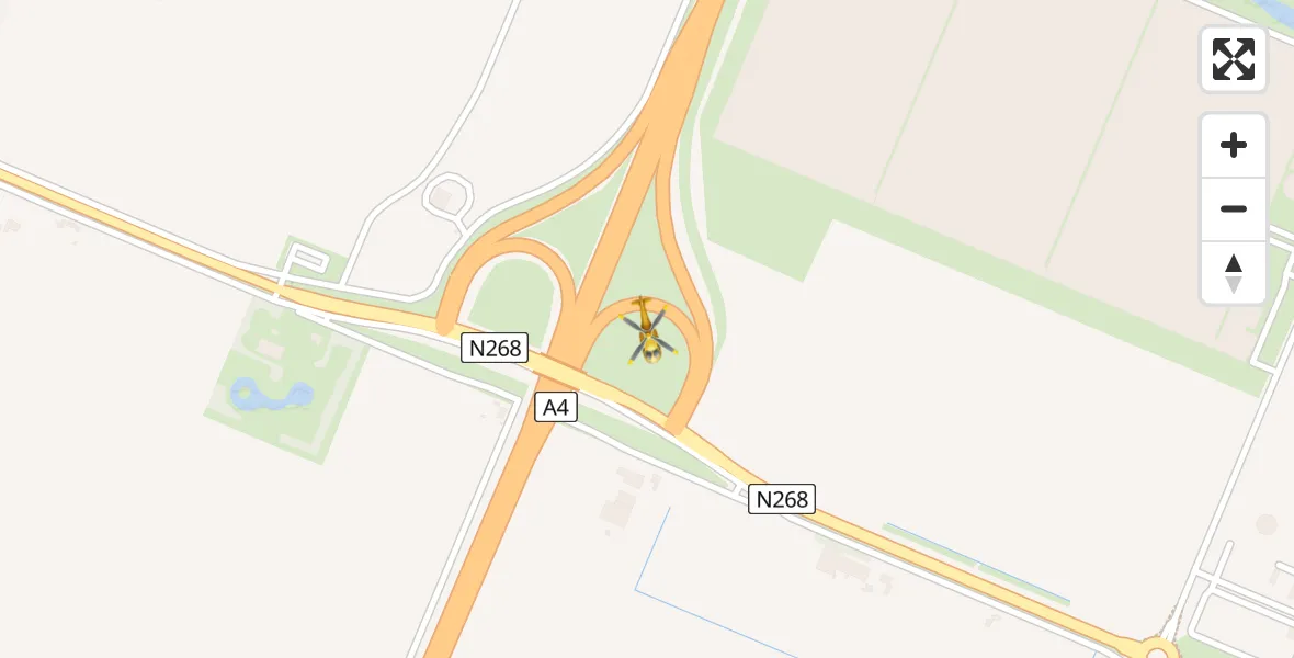 Vluchtroute Traumahelikopter van Dinteloord naar Dinteloord
