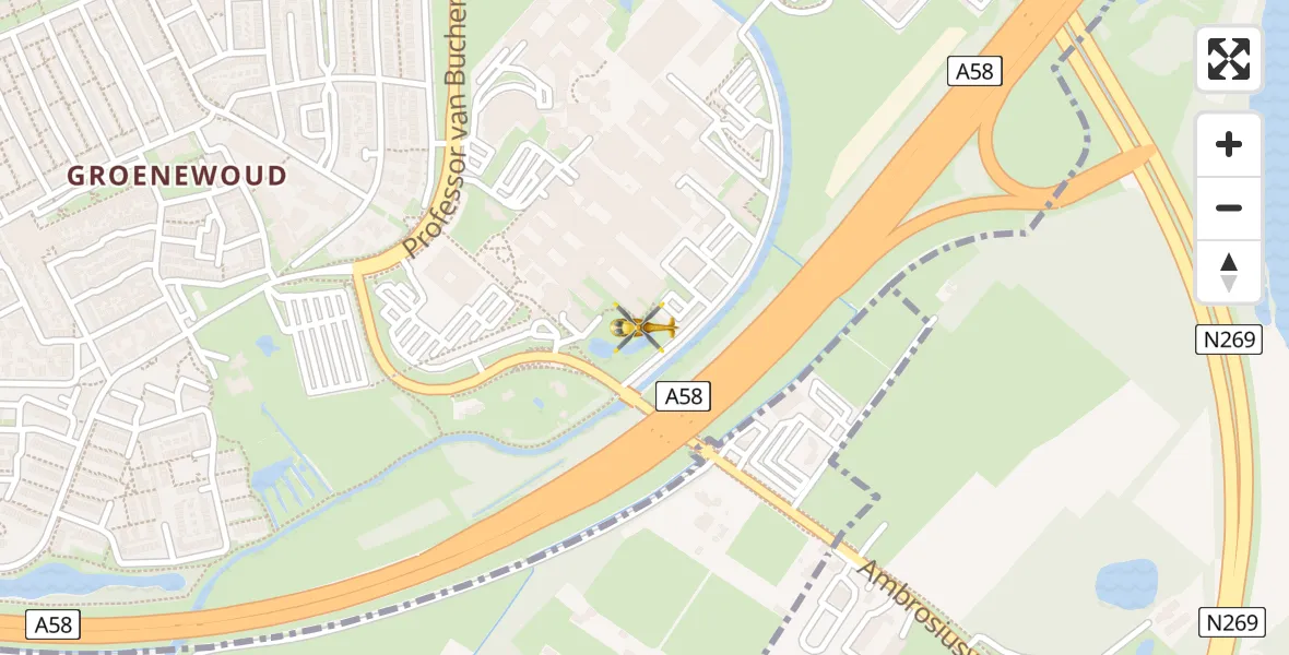 Vluchtroute Traumahelikopter van St. Elisabeth Hospital Heliport naar St. Elisabeth Hospital Heliport